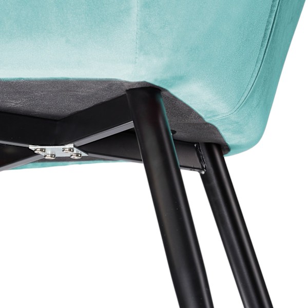 tectake Stol Marilyn velour -  turkis/sort Turquoise