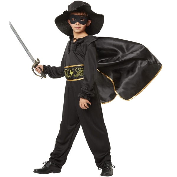 tectake Zorro børnekostume Black 152 (11-12y)