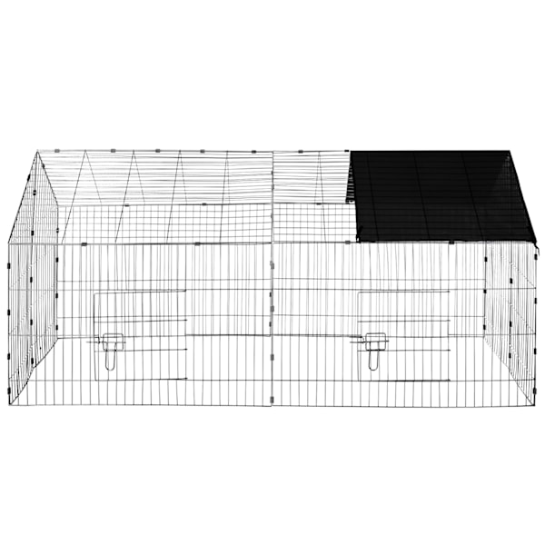 tectake Udendørs kaninbur med skygge -  sort Black