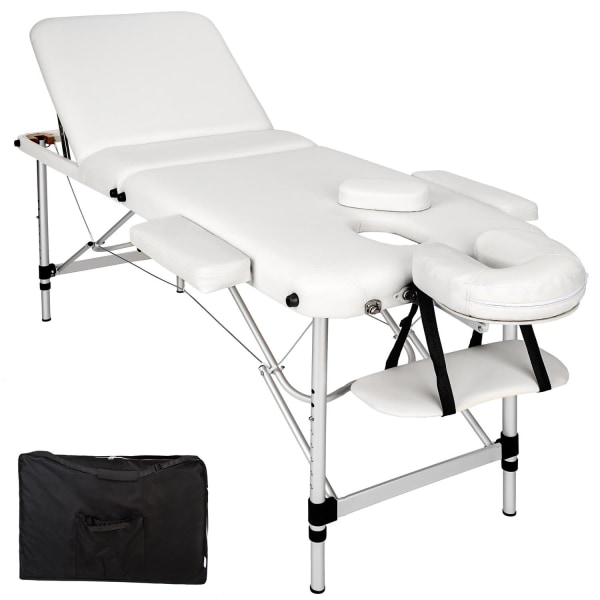 tectake Massagebriks i aluminium med 3 zoner, 5cm polstring + ta White