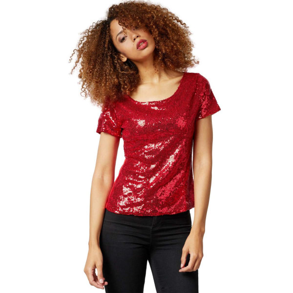 tectake Paillet T-shirt bordeaux Bordeaux S