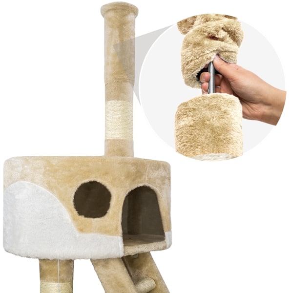 tectake Kradsetræ Hansi -  beige/hvid White