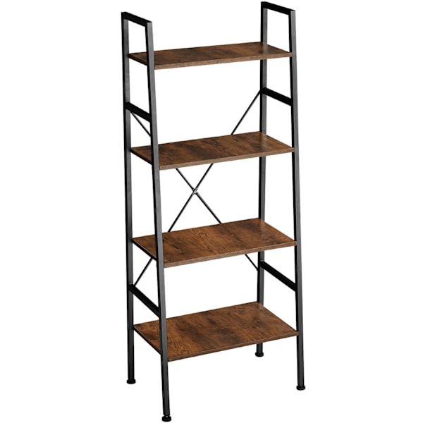 tectake Newcastle stigereol 57,5 x 35,5 x 139 cm -  Industrielt mørkt træ, rustikt Dark brown