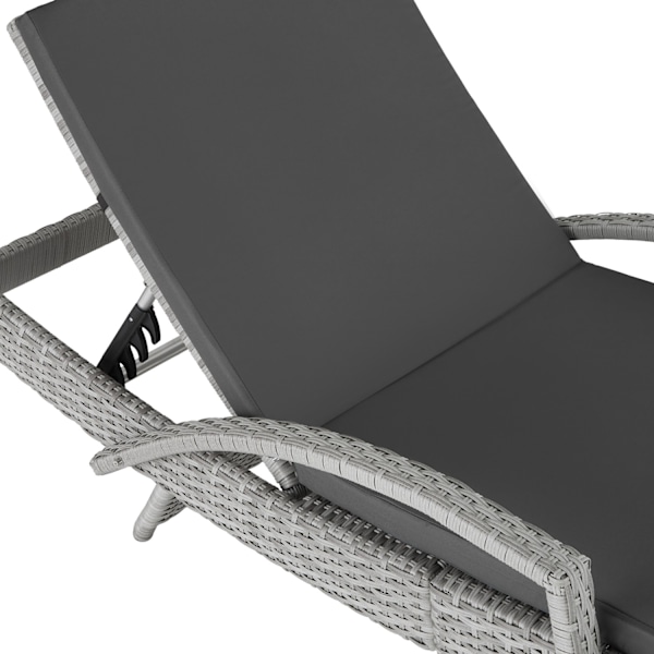 tectake Polyrattan liggestol Océane -  lysegrå Light grey