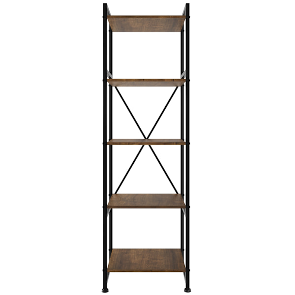 tectake Reol Manchester 47,5 x 34,5 x 151,5 cm -  Industrielt mørkt træ, rustikt Dark brown