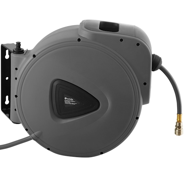 tectake Trykluftslange med tromle - 30 m 30 m Grey