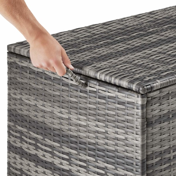 tectake Hyndeboks med aluminiumsramme og hjul 297L, 117x54x64cm -  grå Grey