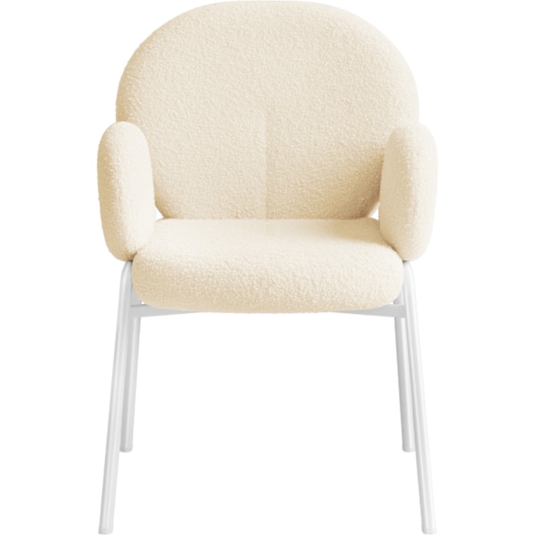 tectake Stol Scandi polstret, Bouclé-stof -  creme Cream