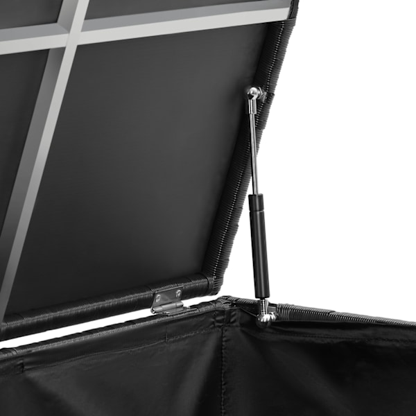 tectake Hyndeboks med aluminiumsramme og hjul 297L, 117x54x64cm -  sort Black