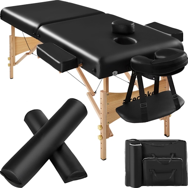 tectake Massagebriks med 2 zoner, 7,5cm polstring + ruller -  sort Black