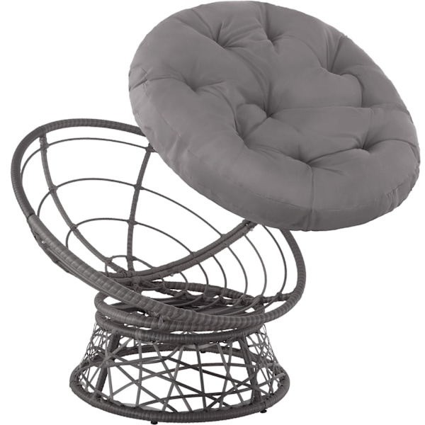 tectake Polyrattan havestol Gargano -  grå Grey
