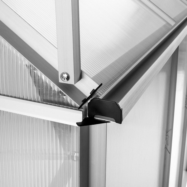 tectake Drivhus af aluminium med fundament, UV-bestandig Transparent