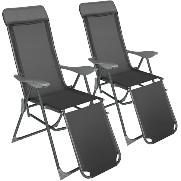 tectake Sæt med 2 havestole Jana -  anthrazit Graphite grey