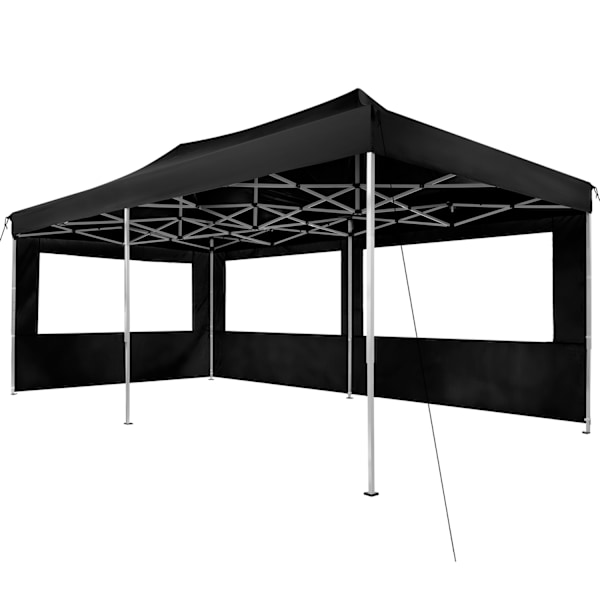 tectake Easy up pavillon Viola 3x6 m med 4 sidestykker -  sort Black