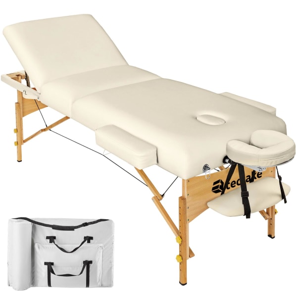 tectake Massagebriks med 3 zoner 10cm polstring + taske -  beige Beige