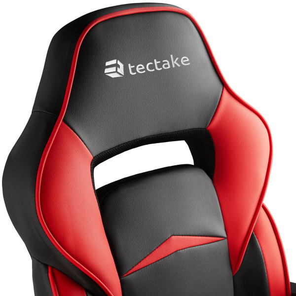 tectake Gamer stol Comodo med fodstøtte -  sort/rød Red