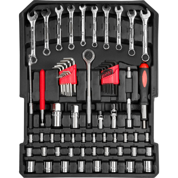 tectake Værktøjskuffert  / værktøjskasse med 799 dele Black