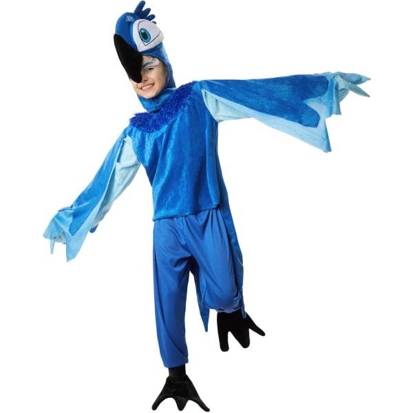 tectake Sjov blå papegøje kostume Blue 140 (9-10y)