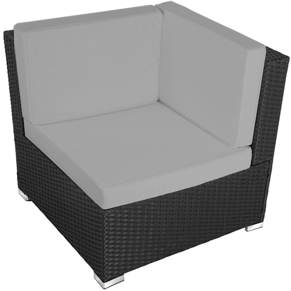 tectake Polyrattan loungesæt Venedig -  sort/grå Grey