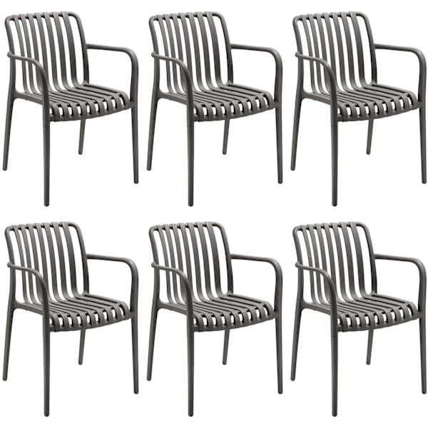 Havestole Alcudia, vejrbestandige, stabelbare - anthrazit,Sæt med 6 stk. Graphite grey