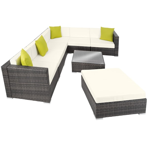 tectake Polyrattan loungesæt Marbella -  grå Grey