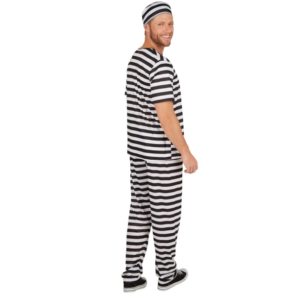 tectake Fængselsindsat kostume mand White XL