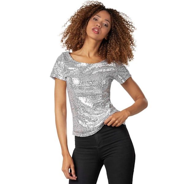 tectake Paillet T-shirt sølv Silver XL