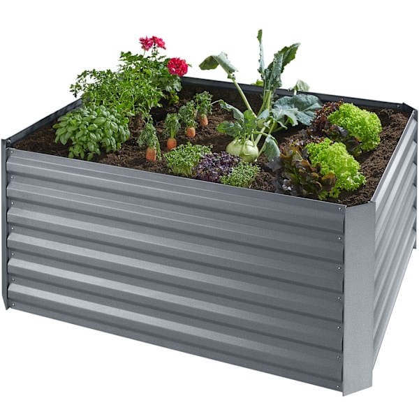 tectake Højbed Salvia galvaniseret 120x90x57cm Silver