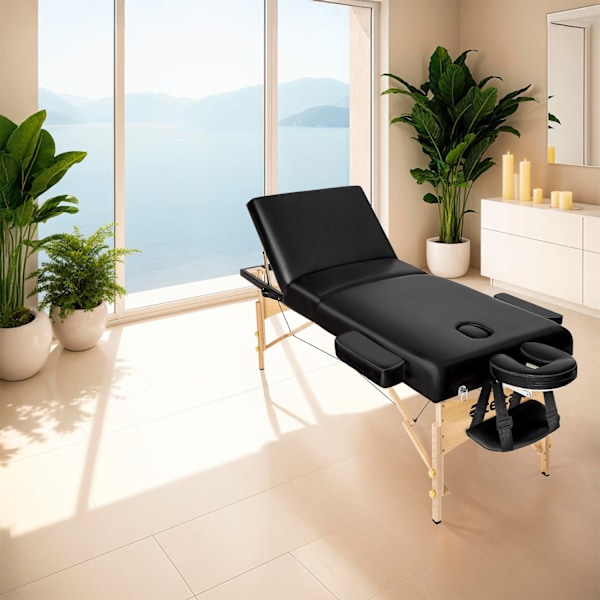 tectake Massagebriks Somwang med 3 zoner, 7,5 cm polstring -  sort Black