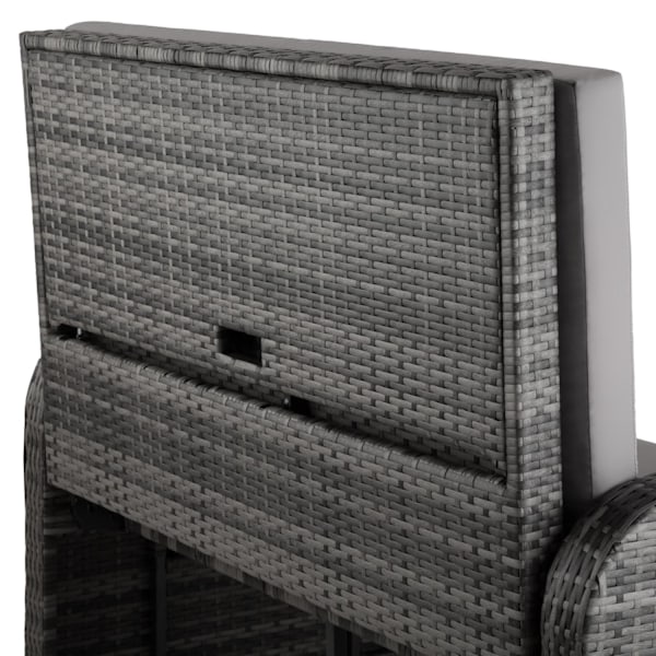 tectake Polyrattan havesofa Kreta med overtræk -  grå Grey