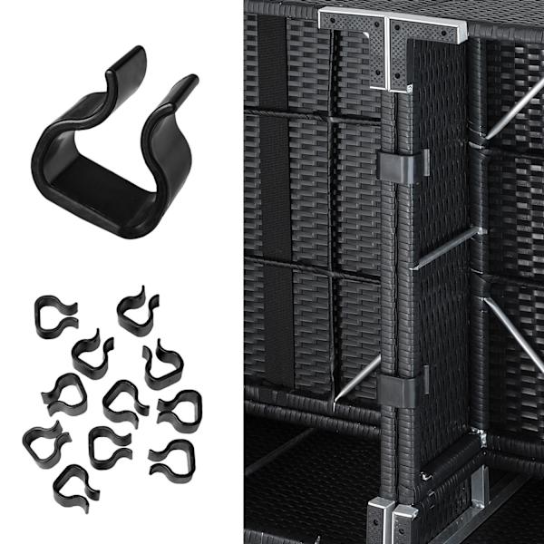 tectake Polyrattan loungesæt Las Vegas -  sort Black