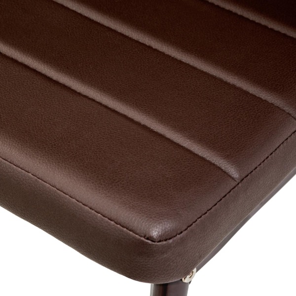 tectake Spisebordsstole i kunstlæder, sæt med 8 -  brun Brown