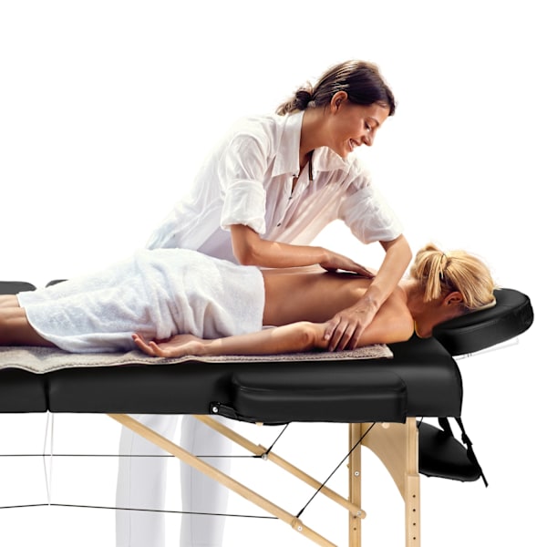 tectake Massagebriks med 2 zoner, 5cm polstring  + taske -  sort Black
