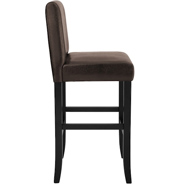 tectake Barstol med ryglæn -  brun Brown