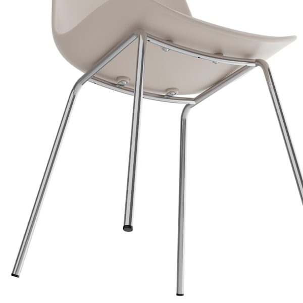 tectake Stol Mawe, ergonomisk, 120 kg -  taupe/krom taupe/krom