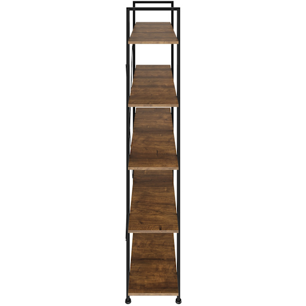 tectake Reol Glasgow 106 x 34,5 x 179,5 cm -  Industrielt mørkt træ, rustikt Dark brown