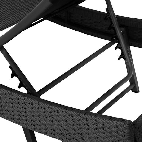 tectake Polyrattan solseng Moana -  sort Black