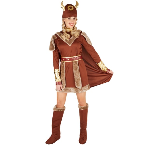tectake Vikingehøvding kostume kvinde Brown XL
