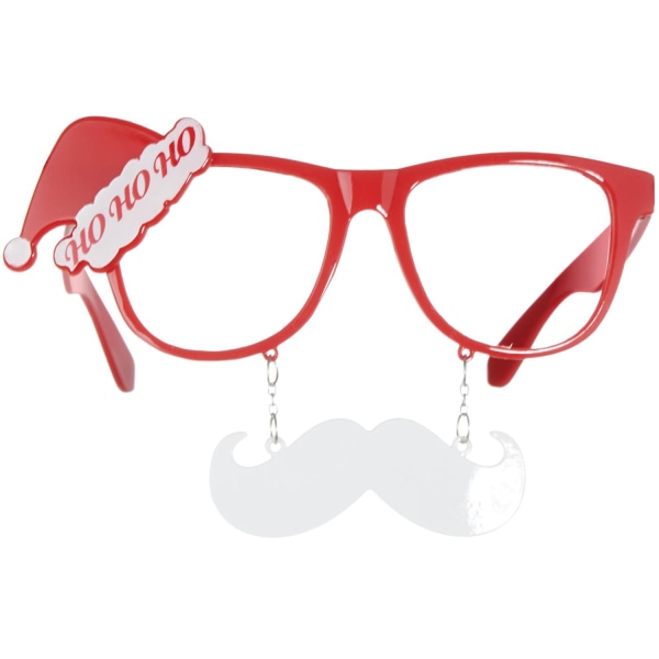 tectake Sjove briller julemand med overskæg White one size