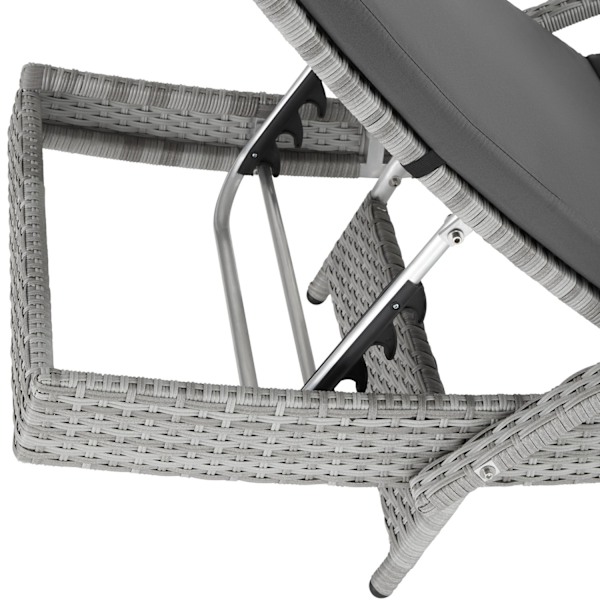 tectake Polyrattan liggestol Océane -  lysegrå Light grey