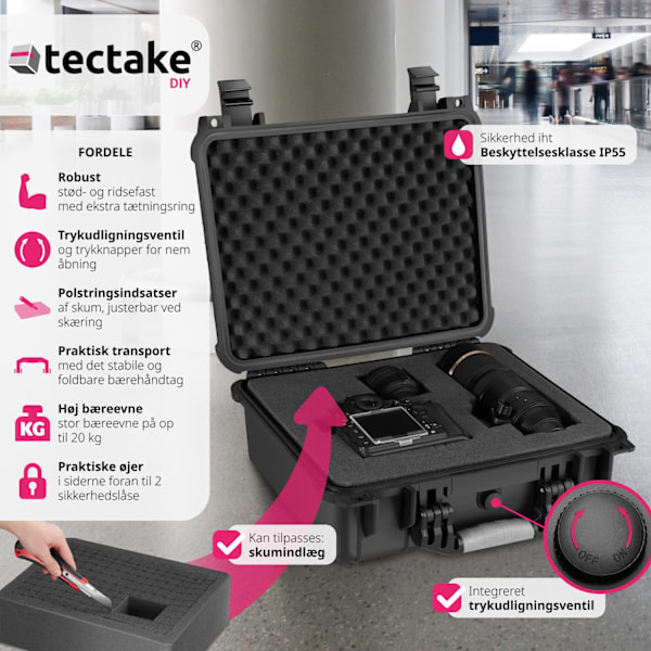 tectake Universalboks, kamerataske - L L Black