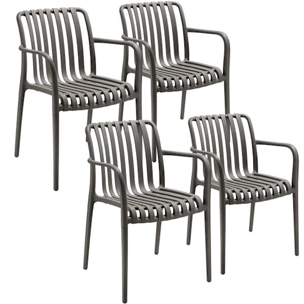 Havestole Alcudia, vejrbestandige, stabelbare - anthrazit,Sæt med 4 stk. Graphite grey