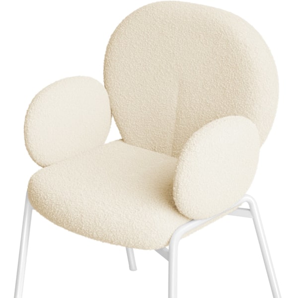 tectake Stol Scandi polstret, Bouclé-stof -  creme Cream