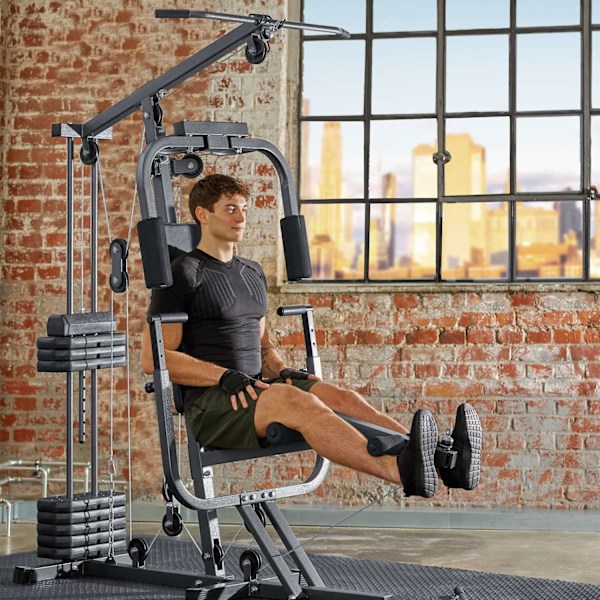 tectake Træningsstation home gym med bænkemodul Black