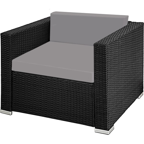 tectake Polyrattan loungesæt Milano -  sort/grå Grey