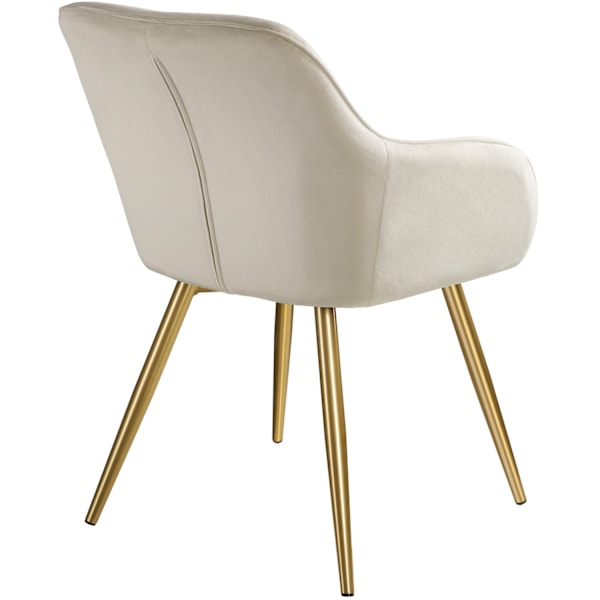 tectake Stol Marilyn velour, guld -  creme/guld creme/guld