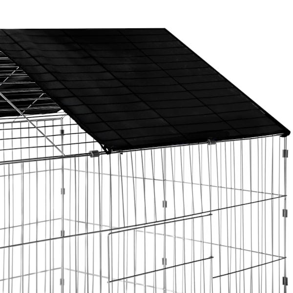 tectake Udendørs kaninbur med skygge -  sort Black