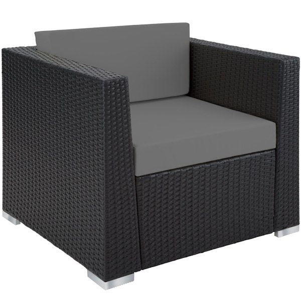 tectake Polyrattan loungesæt München -  sort Black