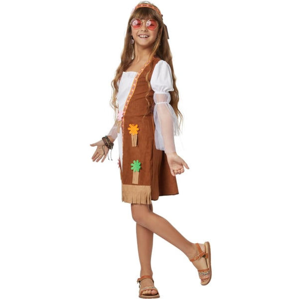 tectake Groovy Hippie børnekostume Brown 152 (11-12y)