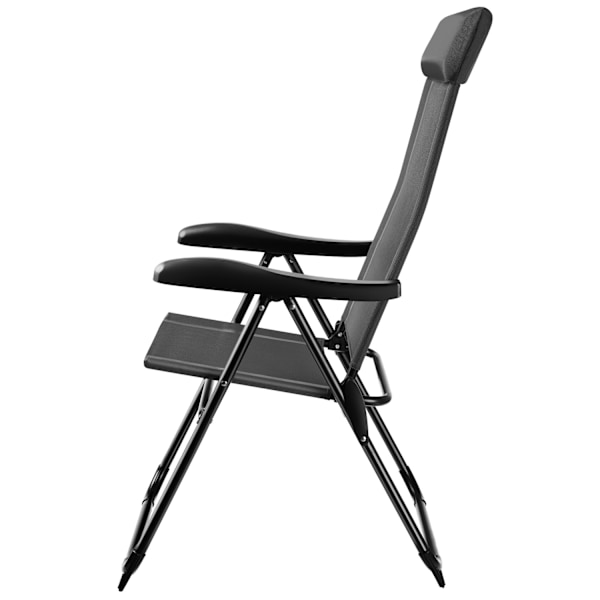 Foldbar campingstol Müritz med hovedpude - Sæt med 6 stk. Graphite grey